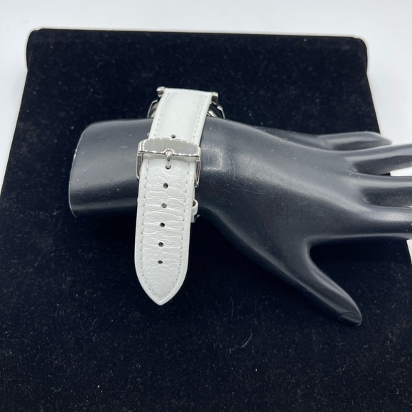 Joan Rivers Classics Collection Silver Tone White Leather Band Watch - Picture 5 of 5